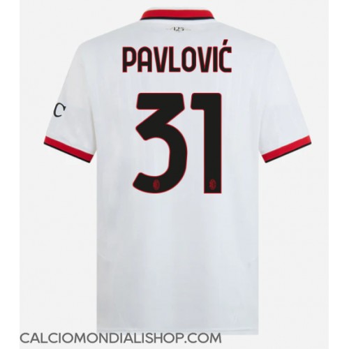 Maglie da calcio AC Milan Strahinja Pavlovic #31 Seconda Maglia 2024-25 Manica Corta